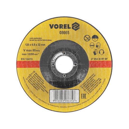 TARCZA DO SZLIFOWANIA METALU 125X6,8X22 -zdjęcie numer 1