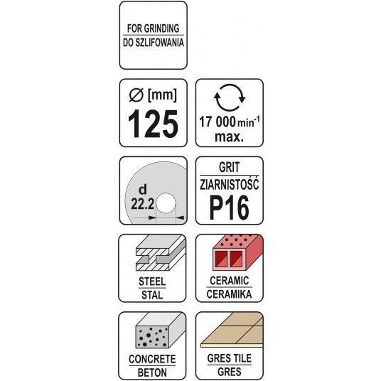 TARCZA SZLIFIERSKA UNIWERSALNA 125MM P16 -zdjęcie numer 3