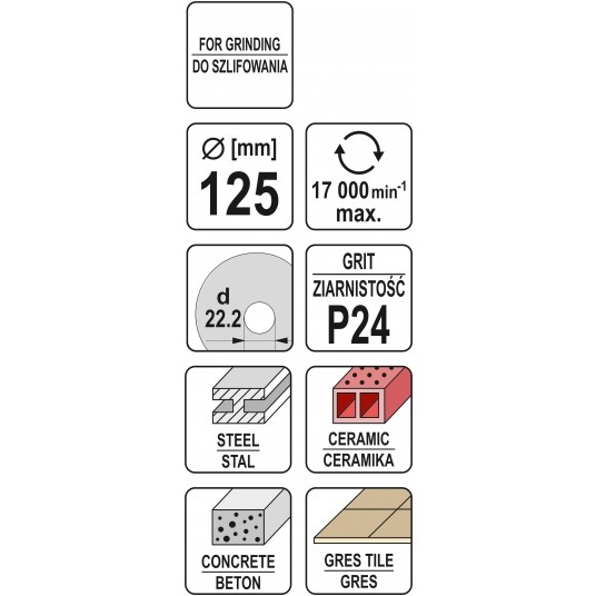 TARCZA SZLIFIERSKA UNIWERSALNA 125MM P24 -zdjęcie numer 3