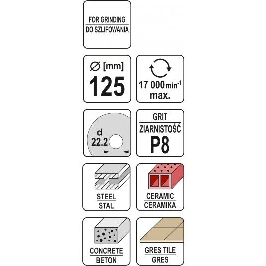 TARCZA SZLIFIERSKA UNIWERSALNA 125MM P8 -zdjęcie numer 3