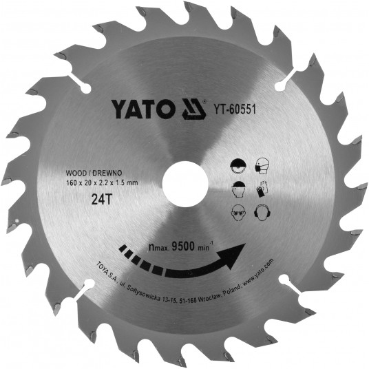 TARCZA TCT DO DREWNA 160X24TX20MM -zdjęcie numer 1