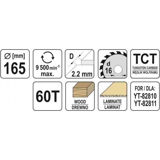 TARCZA TCT DO DREWNA 165X60TX16MM -zdjęcie numer 3