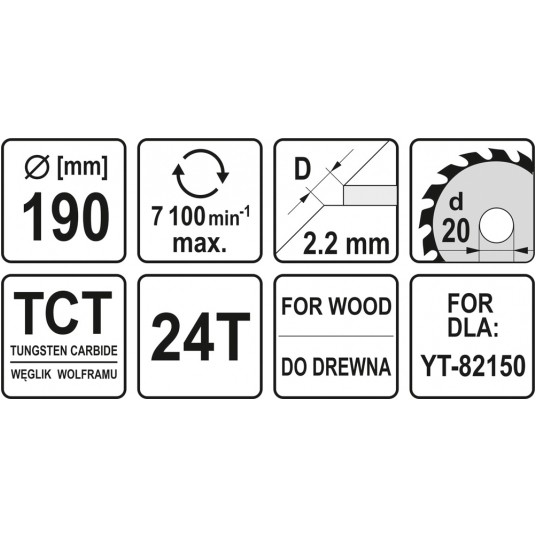 TARCZA WIDIOWA DO DREWNA 190X24TX20MM -zdjęcie numer 3