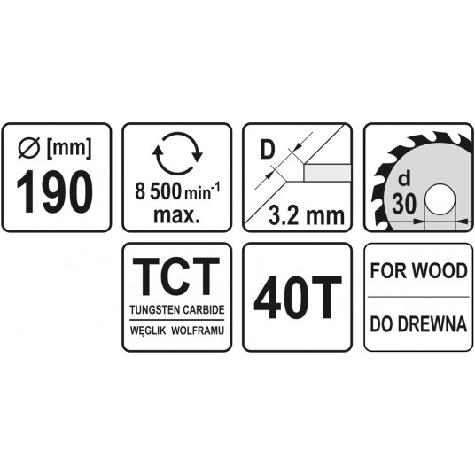 TARCZA WIDIOWA DO DREWNA 190X40TX30MM -zdjęcie numer 3