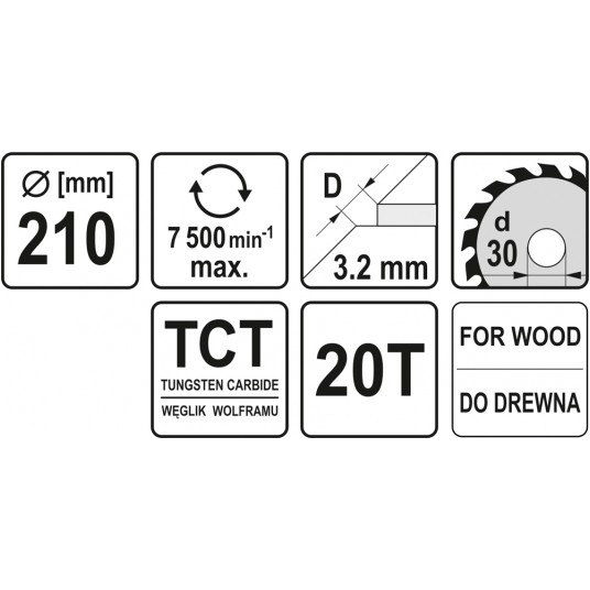 TARCZA WIDIOWA DO DREWNA 210X20TX30MM -zdjęcie numer 3