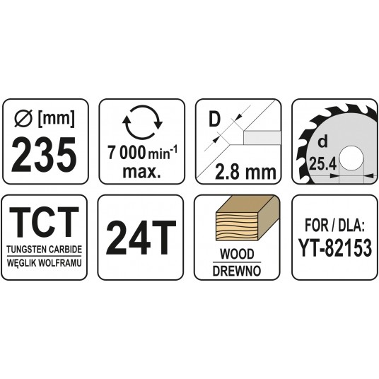 TARCZA WIDIOWA DO DREWNA 235X24TX25,4MM -zdjęcie numer 3
