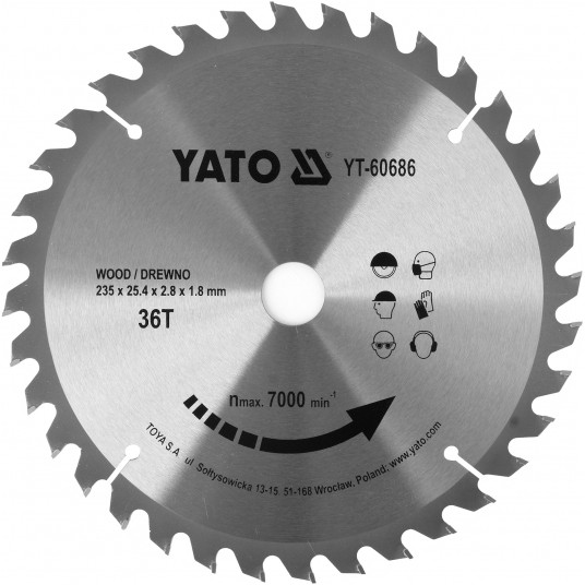 TARCZA WIDIOWA DO DREWNA 235X36TX25,4MM -zdjęcie numer 1