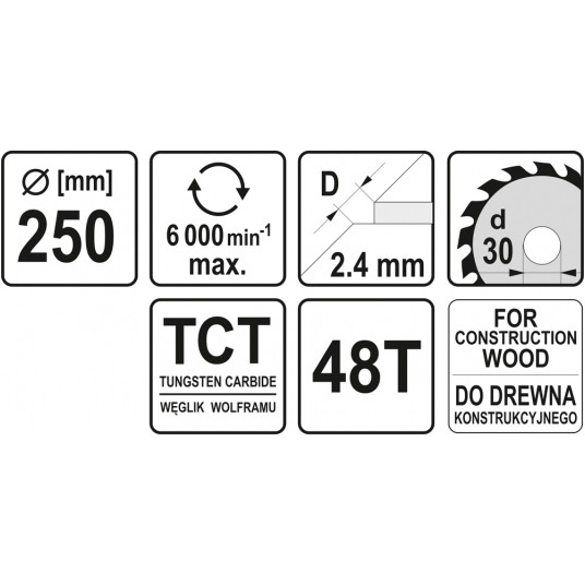 TARCZA WIDIOWA DO DREWNA 250X48TX30MM -zdjęcie numer 3
