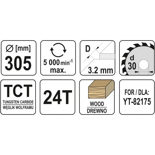 TARCZA WIDIOWA DO DREWNA 305X24TX30MM -zdjęcie numer 3