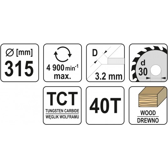 TARCZA WIDIOWA DO DREWNA 315X40TX30MM -zdjęcie numer 3