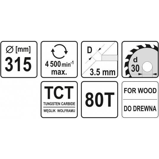 TARCZA WIDIOWA DO DREWNA 315X80TX30 -zdjęcie numer 3