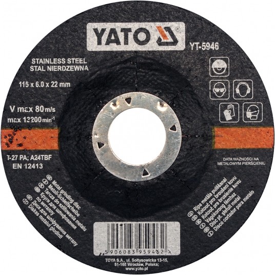 TARCZA WYP.DO MET. 115X6.0 YATO -zdjęcie numer 1