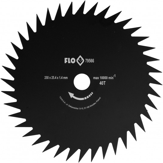 TARCZA ZĘBY UKOŚNE DO KOSY 250/25,4MM -zdjęcie numer 1