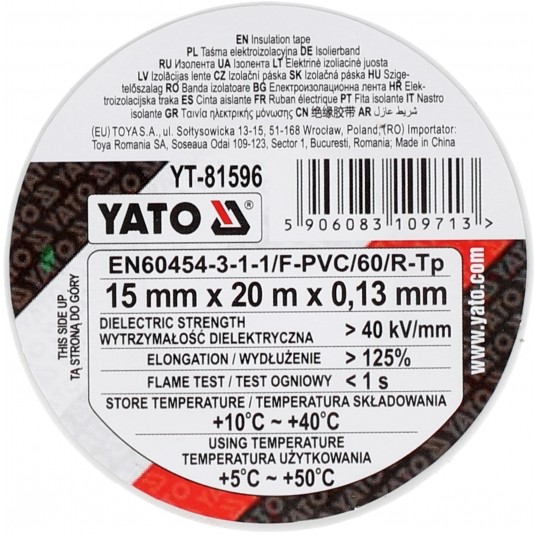 TAŚMA ELEKTROIZOLACYJNA 15MMX20M BIAŁA -zdjęcie numer 3