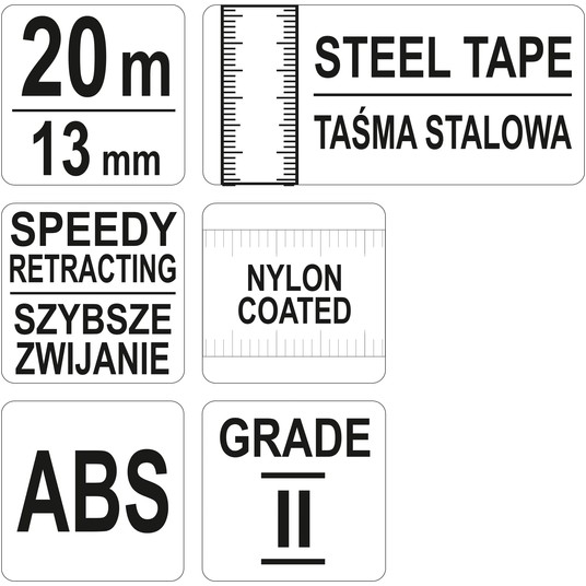 TAŚMA MIERNICZA STALOWA 20 M X 13 MM -zdjęcie numer 4