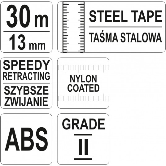 TAŚMA MIERNICZA STALOWA 30 M X 13 MM -zdjęcie numer 5