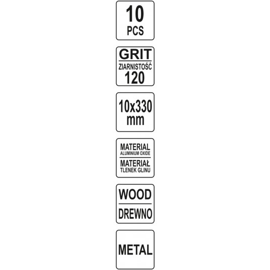 TAŚMA ŚCIERNA BEZKOŃ 10SZT P120 10X330MM -zdjęcie numer 2