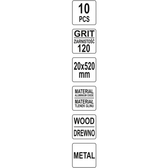 TAŚMA ŚCIERNA BEZKOŃ 10SZT P120 20X520MM -zdjęcie numer 2