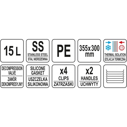 TERMOS TRANSPORTOWY OKRĄGŁY 15L -zdjęcie numer 7