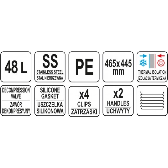 TERMOS TRANSPORTOWY OKRĄGŁY 48L -zdjęcie numer 3