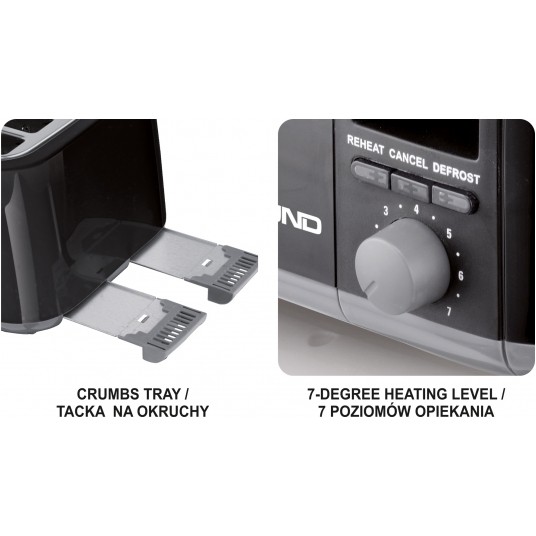 TOSTER 1300-1500W CZARNY -zdjęcie numer 7