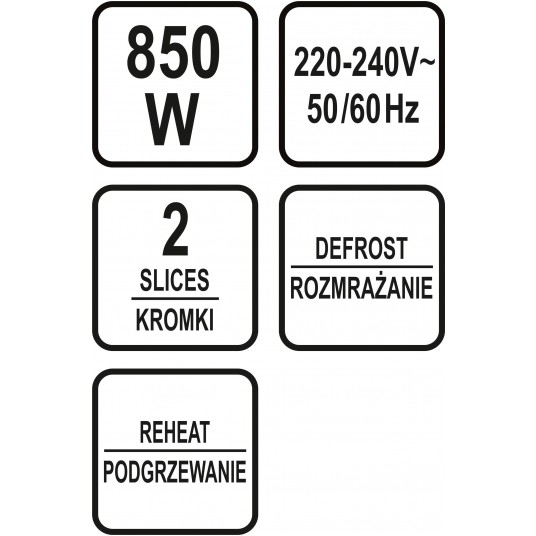 TOSTER 700-850W CZARNY -zdjęcie numer 6