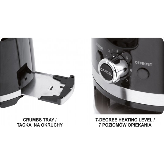 TOSTER 700-850W CZARNY -zdjęcie numer 7