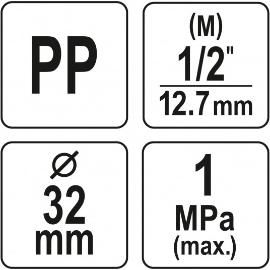 TRÓJNIK PP GZ 32MM x 1/2" x 32MM -zdjęcie numer 4