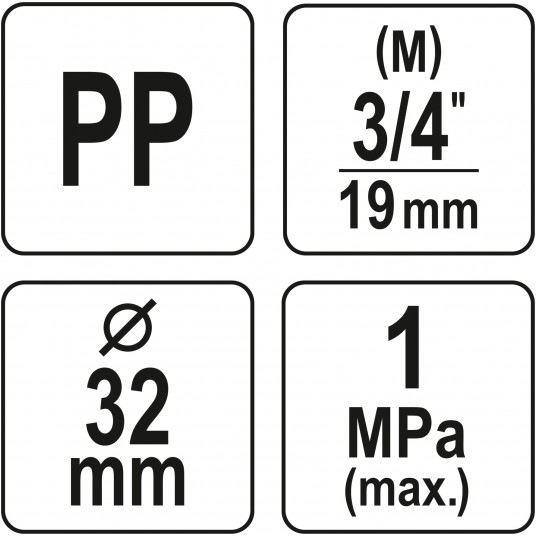 TRÓJNIK PP GZ 32MM x 3/4" x 32MM -zdjęcie numer 4