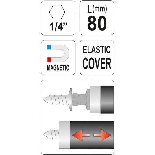 UCHWYT MAGNETYCZNY 80MM DO BITÓW 1/4" -zdjęcie numer 7