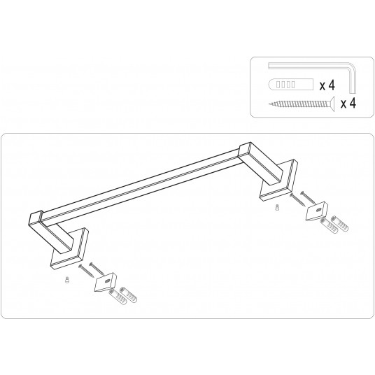 UCHWYT NA RĘCZNIK 54 CM QUAD CHROM -zdjęcie numer 3