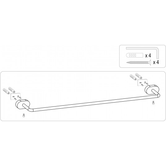 UCHWYT NA RĘCZNIK 60 CM OVAL CHROM -zdjęcie numer 3