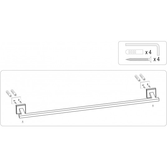 UCHWYT NA RĘCZNIK 60 CM QUAD CHROM -zdjęcie numer 3