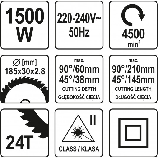 UKOŚNICA 185MM 1500W Z LASEREM -zdjęcie numer 6