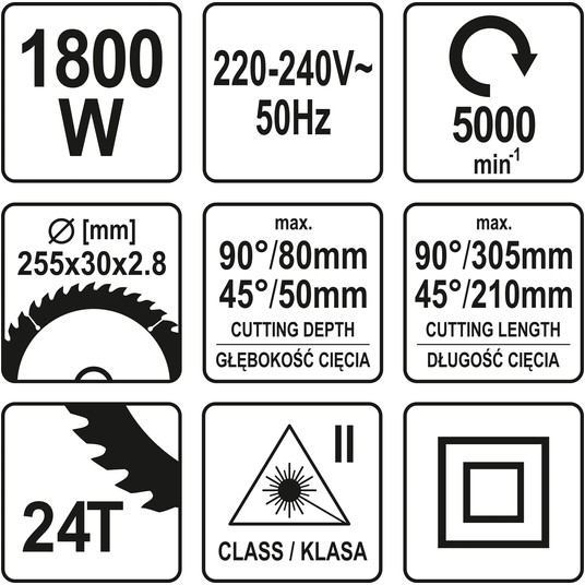 UKOŚNICA 255MM 1800W Z LASEREM -zdjęcie numer 6