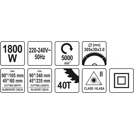 UKOŚNICA 305MM 1800W Z LASEREM -zdjęcie numer 8