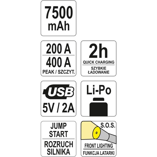 URZĄDZENIE ROZRUCHOWE/POWER BANK 7500mAh -zdjęcie numer 6