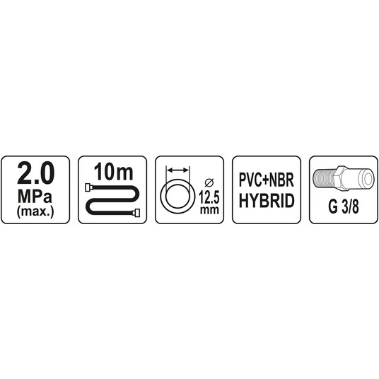 WĄŻ PNEUMAT. HYBRYD ŚRED PRZEW. 1/2" 10M -zdjęcie numer 3