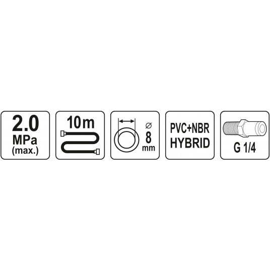 WĄŻ PNEUMAT. HYBRYD ŚRED PRZEW. 3/8" 10M -zdjęcie numer 3