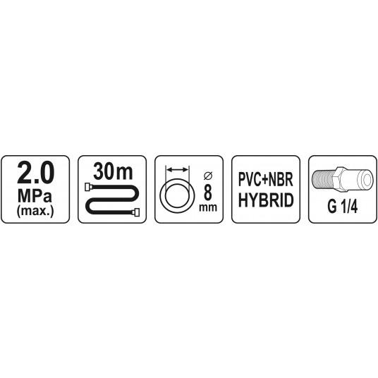 WĄŻ PNEUMAT. HYBRYD ŚRED PRZEW. 3/8" 30M -zdjęcie numer 4