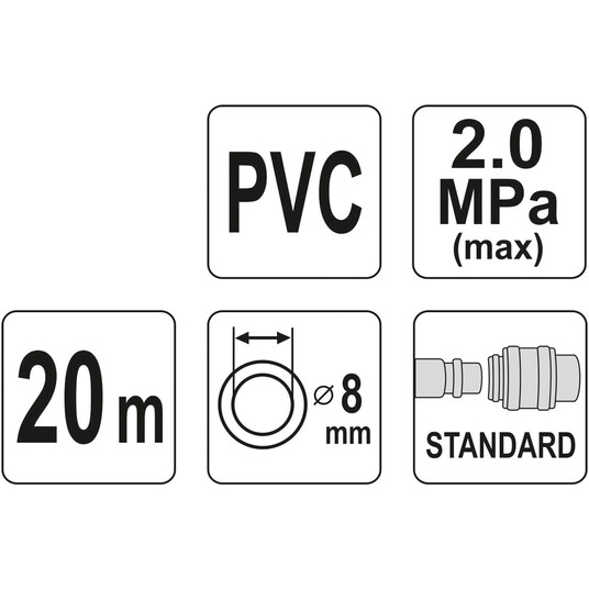 WĄŻ PNEUMAT.PVC Z SZYBKOZŁ. 8mm x 20m -zdjęcie numer 3