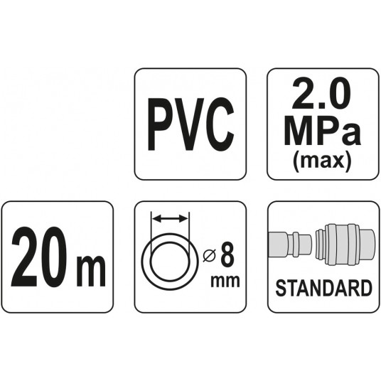 WĄŻ PNEUMAT.PVC Z SZYBKOZŁ. 8mm x 20m -zdjęcie numer 3