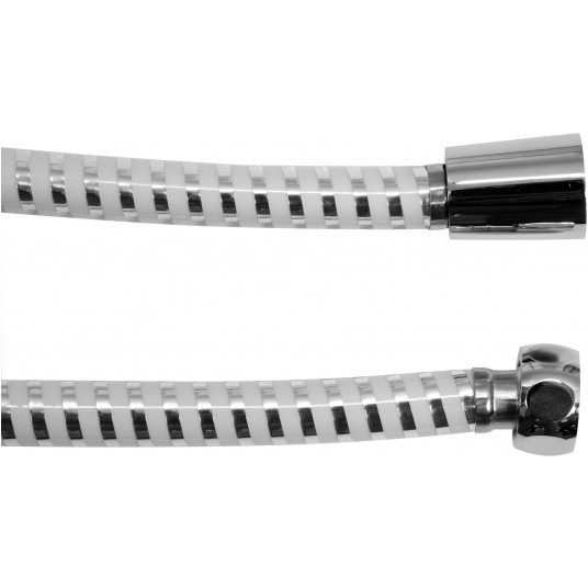 WĄŻ PRYSZNICOWY 1.5M PVC CHROM-BIAŁY -zdjęcie numer 2