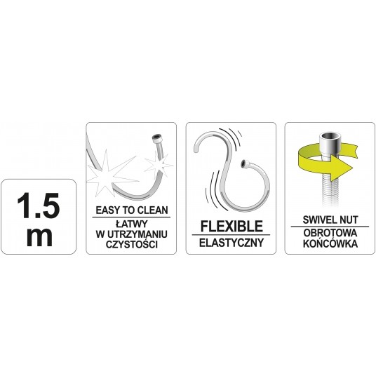 WĄŻ PRYSZNICOWY 1.5M PVC EXTRA SILVER -zdjęcie numer 4