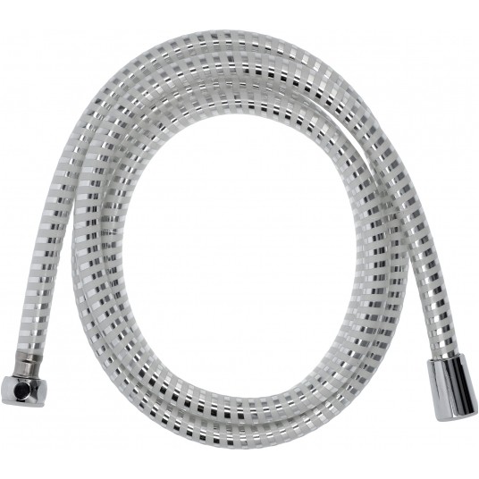 WĄŻ PRYSZNICOWY 2.0M PVC CHROM-BIAŁY -zdjęcie numer 3