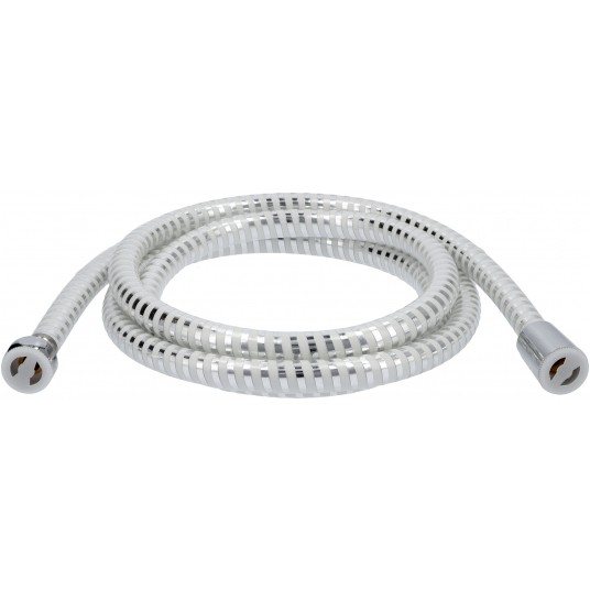 WĄŻ PRYSZNICOWY 2.0M PVC CHROM-BIAŁY -zdjęcie numer 4
