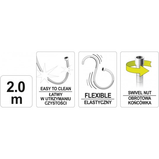 WĄŻ PRYSZNICOWY 2.0M PVC EXTRA SILVER -zdjęcie numer 3
