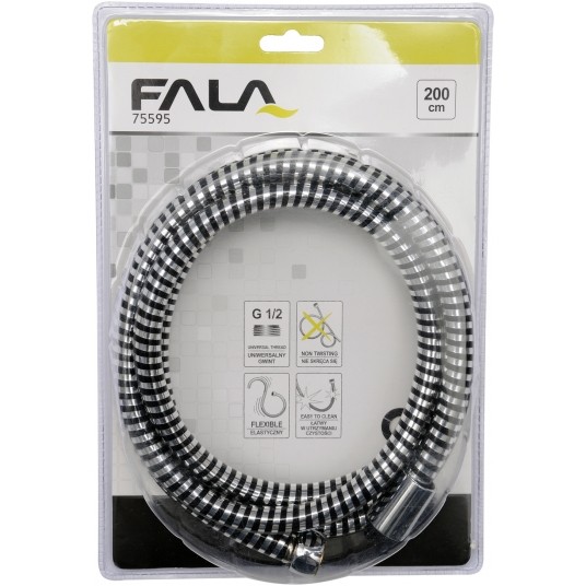 WĄŻ PRYSZNICOWY PVC SILVER/BLACK 200CM -zdjęcie numer 2