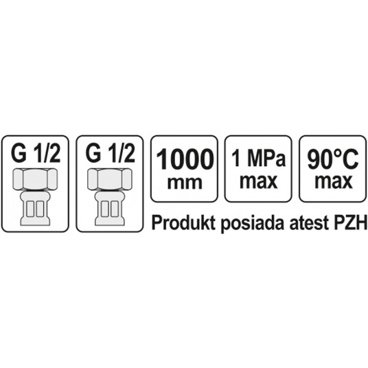 WĄŻ PRZYŁĄCZENIOWY F/F 1/2" 1/2" 1000MM -zdjęcie numer 4