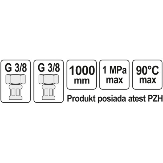 WĄŻ PRZYŁĄCZENIOWY F/F 3/8" 3/8" 1000MM -zdjęcie numer 4